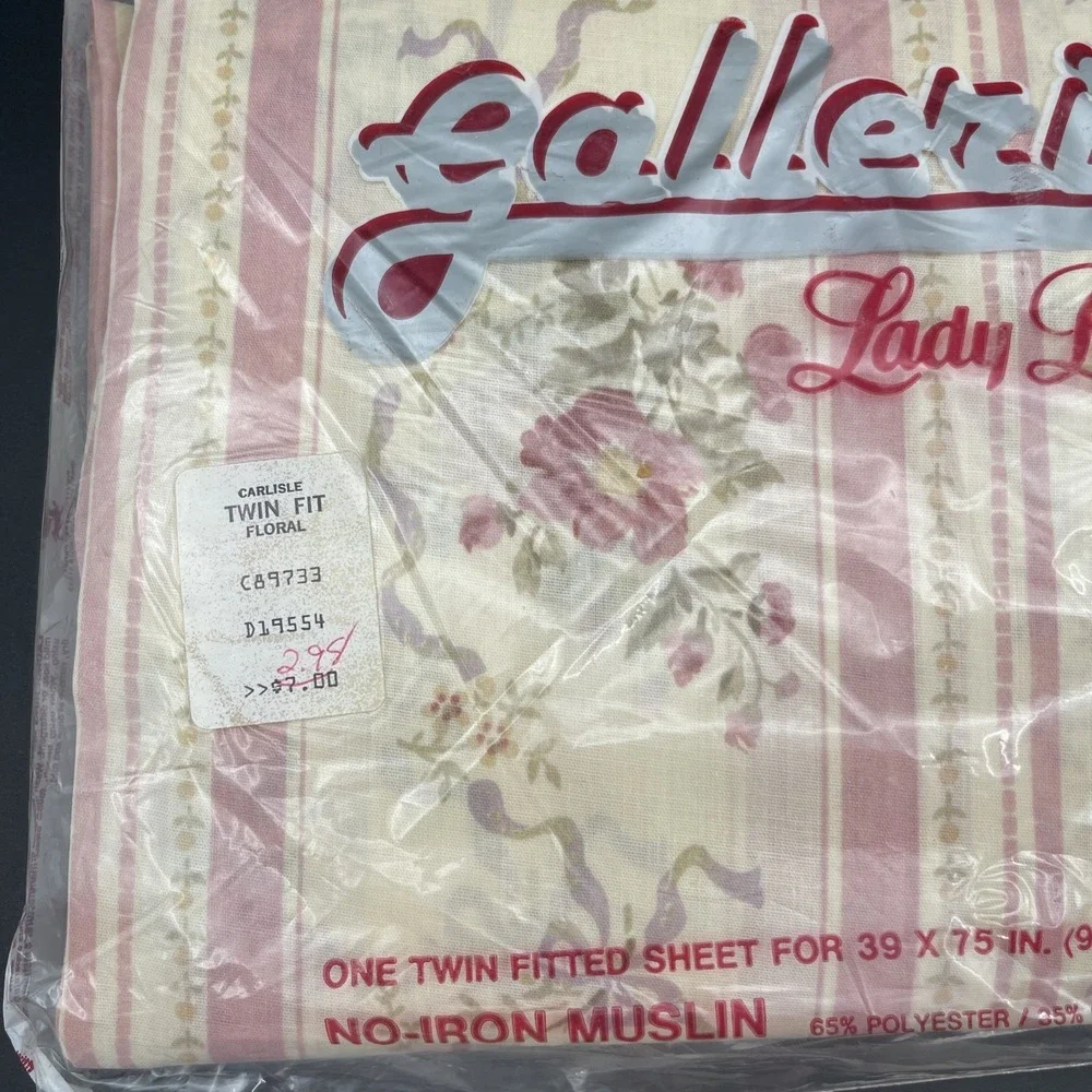 Vintage Lady Pepperell‎ Galleria Carlisle Floral Twin Fitted Sheets Lot 2 NOS